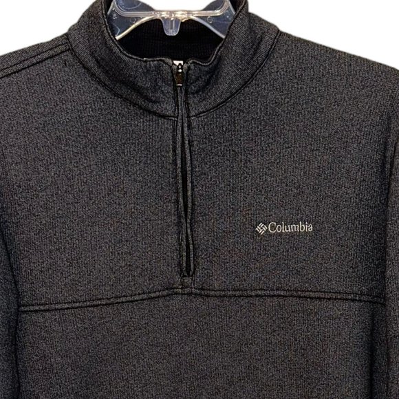 Men's Columbia Quarter‎ Zip Mock Neck Sweater Grey Size Large - Picture 3 of 9
